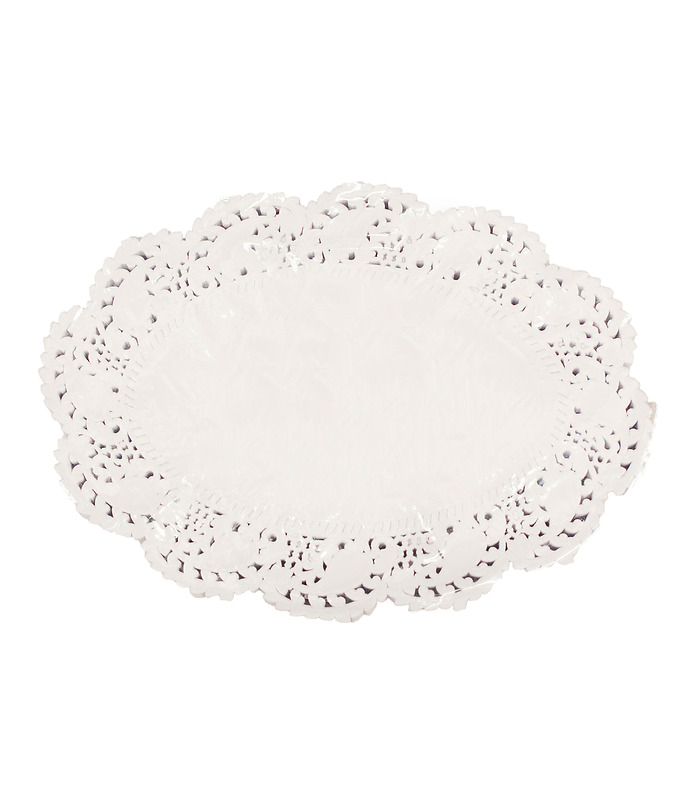 Paper Doyley Oval White Lace 230 x 164mm 2000 Per Ctn