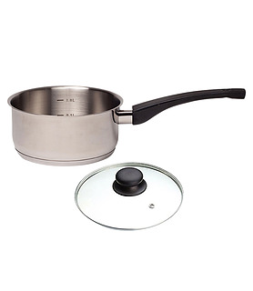 Stainless Steel Saucepan With Glass Lid 1.7L