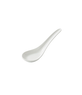Melamine Chinese Spoon White