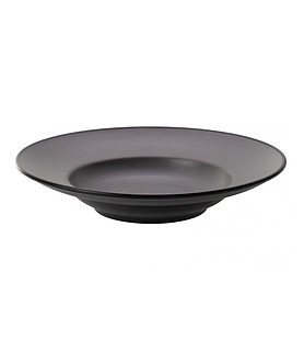 Coucou Melamine Round Deep Plate Grey and Black 265mm
