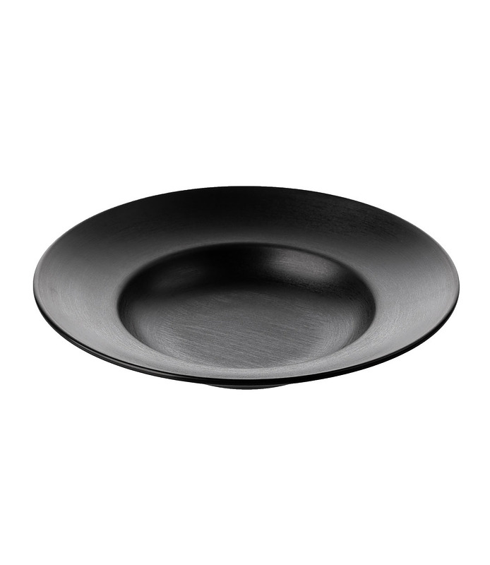 Coucou Melamine Round Deep Plate Black 265mm