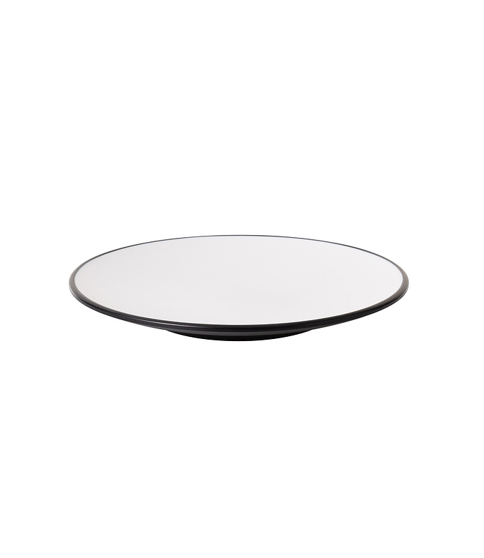Coucou Melamine Round Plate White and Black 205mm