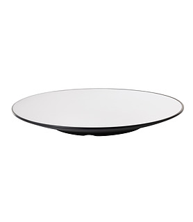 Coucou Melamine Round Plate White and Black 300mm (12/24)