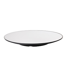 Coucou Melamine Round Plate White and Black 300mm