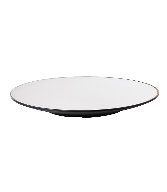 Coucou Melamine Round Plate White and Black 300mm