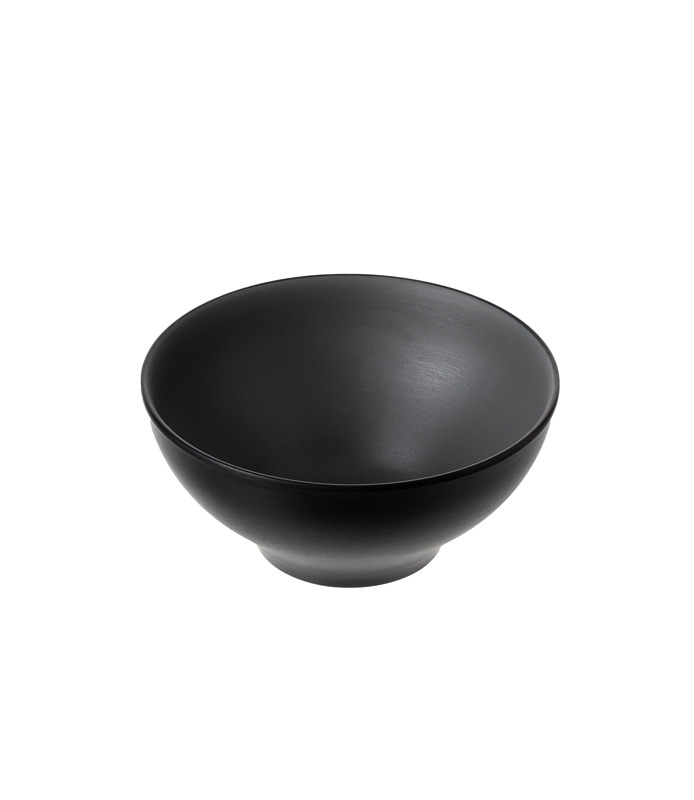 Coucou Melamine Round Noodle Bowl Grey and Black 165mm