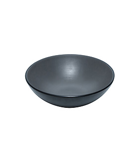 Coucou Melamine Round Bowl Grey and Black 160mm (12/72)
