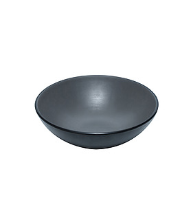 Coucou Melamine Round Bowl Grey and Black 160mm