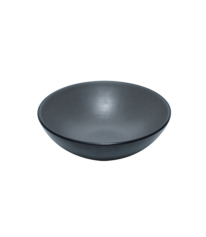 Coucou Melamine Round Bowl Grey and Black 160mm