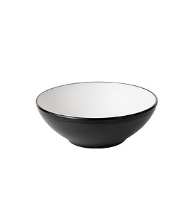 Coucou Melamine Round Bowl White and Black 160mm (12/72)