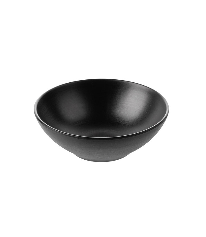 Coucou Melamine Round Bowl Black 160mm (12/72)