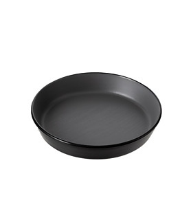 Coucou Melamine Flat Round Bowl Grey and Black 190mm