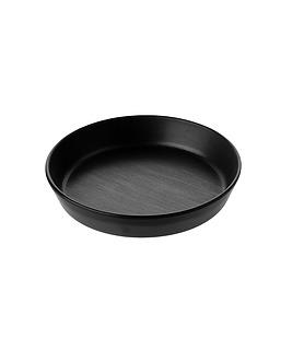Coucou Melamine Flat Round Bowl Black 190mm