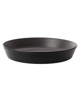 Coucou Melamine Flat Round Bowl Grey and Black 290mm