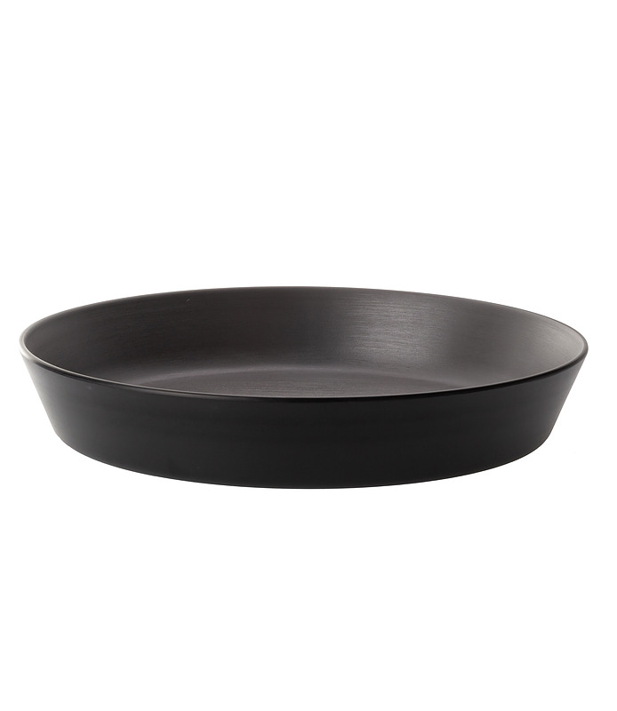 Coucou Melamine Flat Round Bowl Grey and Black 290mm