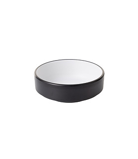 Coucou Melamine Round Sauce Dish White and Black 100mm (20/120)