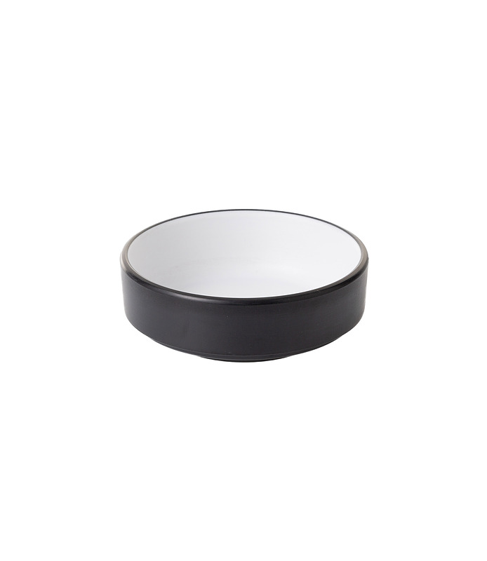 Coucou Melamine Round Sauce Dish White and Black 100mm (20/120)