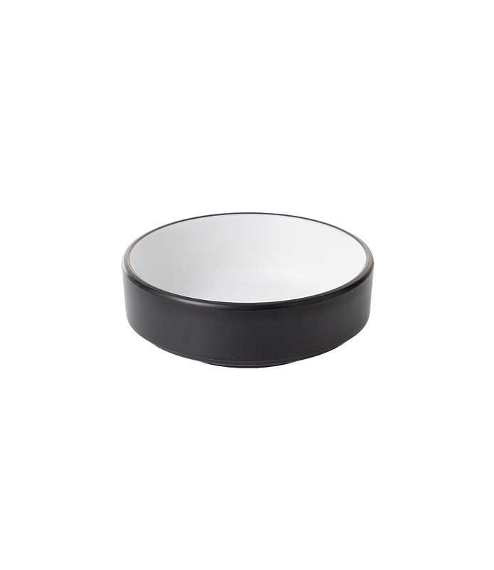 Coucou Melamine Round Sauce Dish White and Black 100mm
