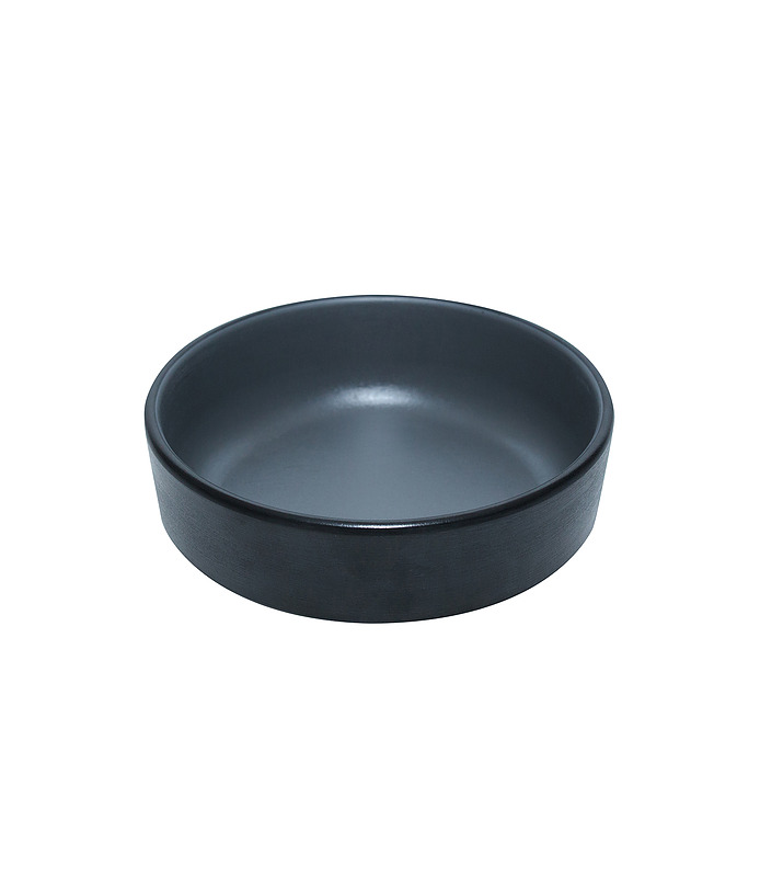 Coucou Melamine Round Sauce Dish Grey and Black 127mm (12/72)
