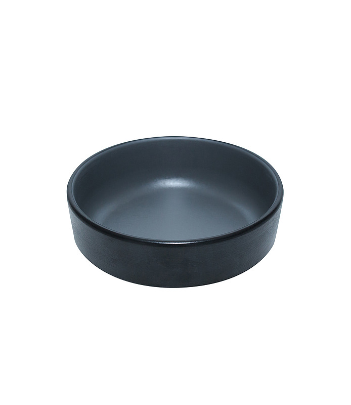 Coucou Melamine Round Sauce Dish Grey and Black 127mm