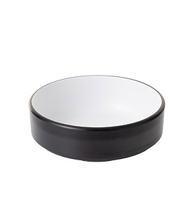 Coucou Melamine Round Sauce Dish White and Black 127mm