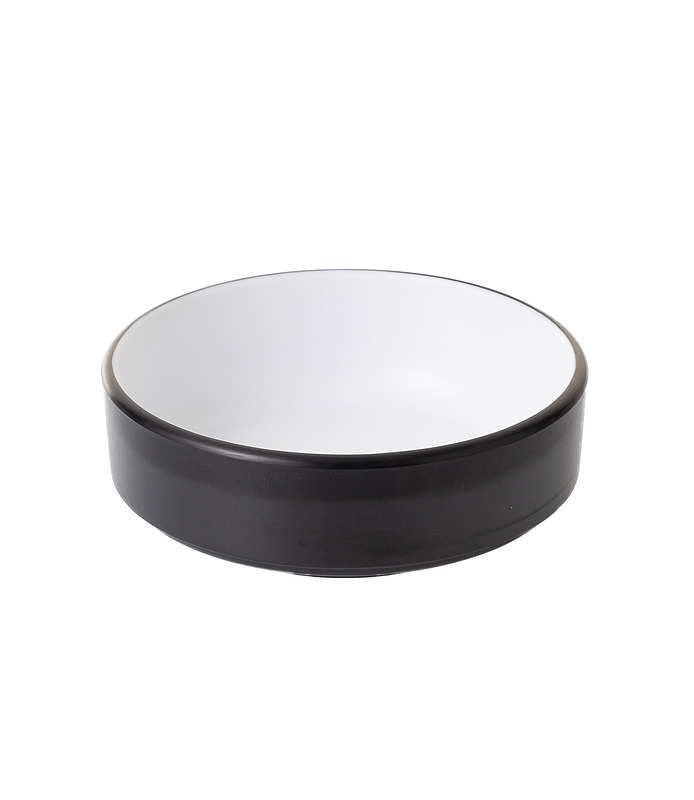 Coucou Melamine Round Sauce Dish White and Black 127mm