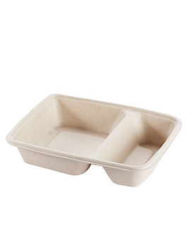 Sabert Pulp 2 Compartment Tray 300 Per Carton