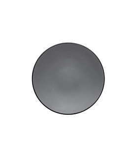 Coucou Melamine Round Plate Grey and Black 205mm (12/48)