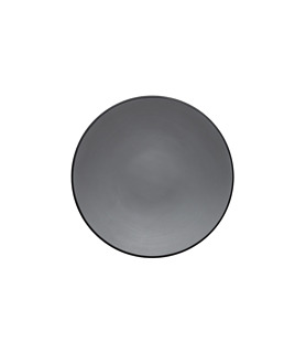 Coucou Melamine Round Plate Grey and Black 205mm