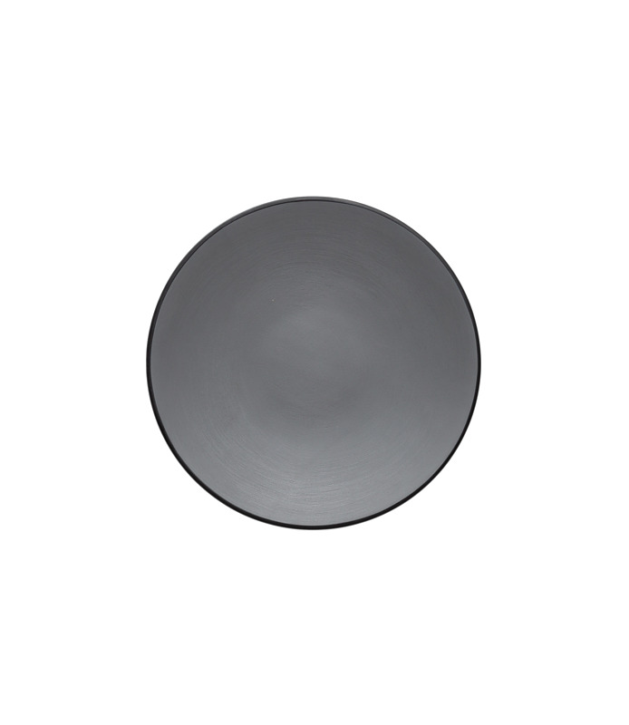 Coucou Melamine Round Plate Grey and Black 205mm (12/48)