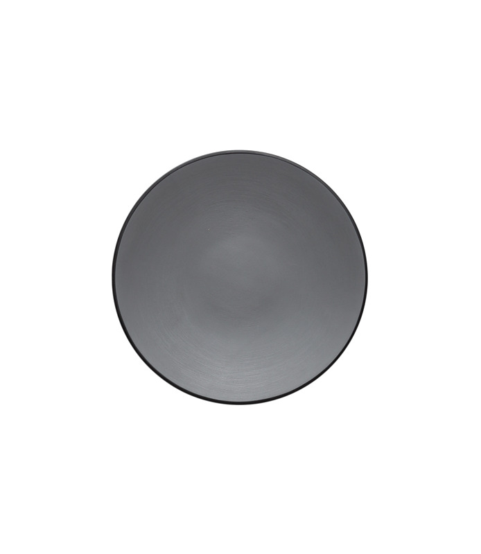 Coucou Melamine Round Plate Grey and Black 205mm