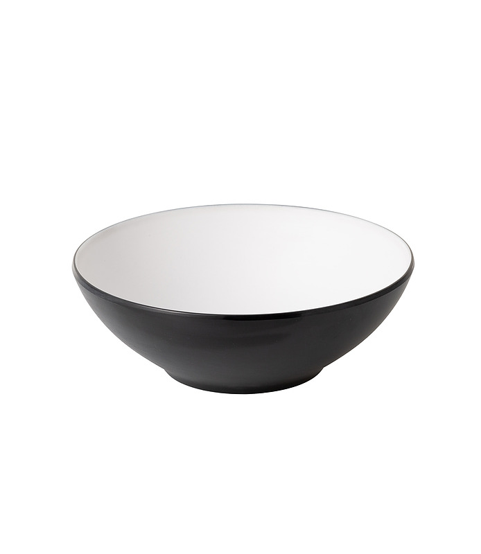 Coucou Melamine Round Bowl White and Black 187mm
