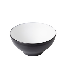 Coucou Melamine Round Noodle Bowl White and Black 165mm (12/48)