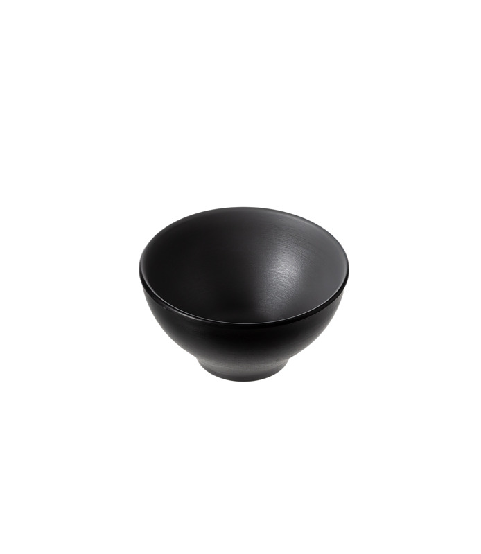 Coucou Melamine Round Noodle Bowl Grey and Black 110mm