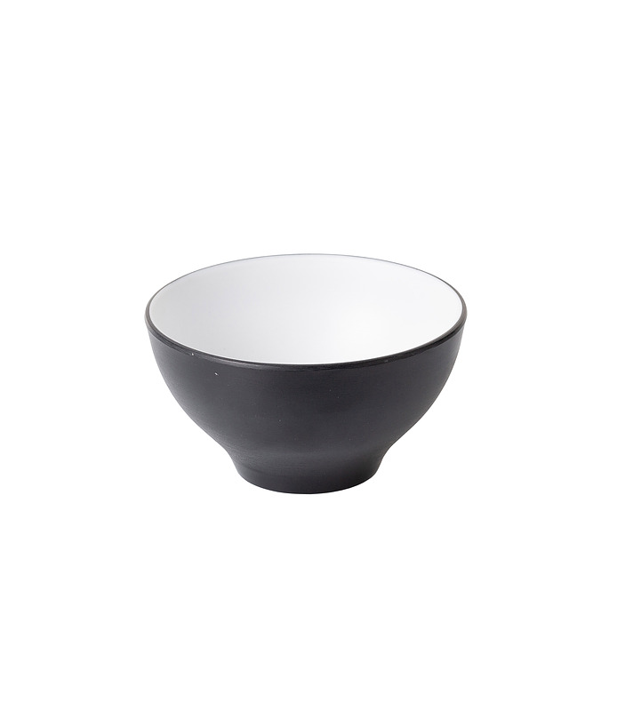 Coucou Melamine Round Noodle Bowl White and Black 110mm (24/96)