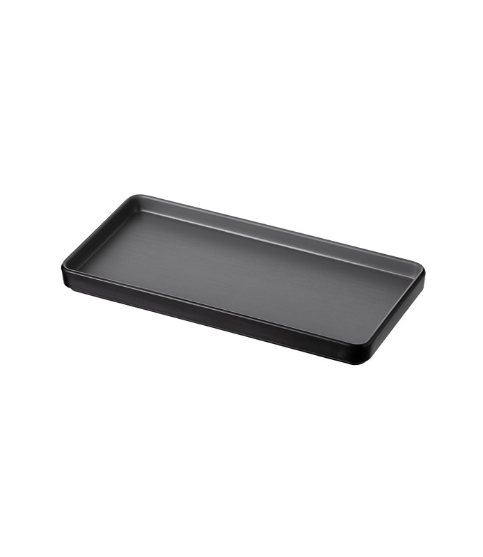 Coucou Melamine Rectangular Plate Grey and Black 250 x 120mm