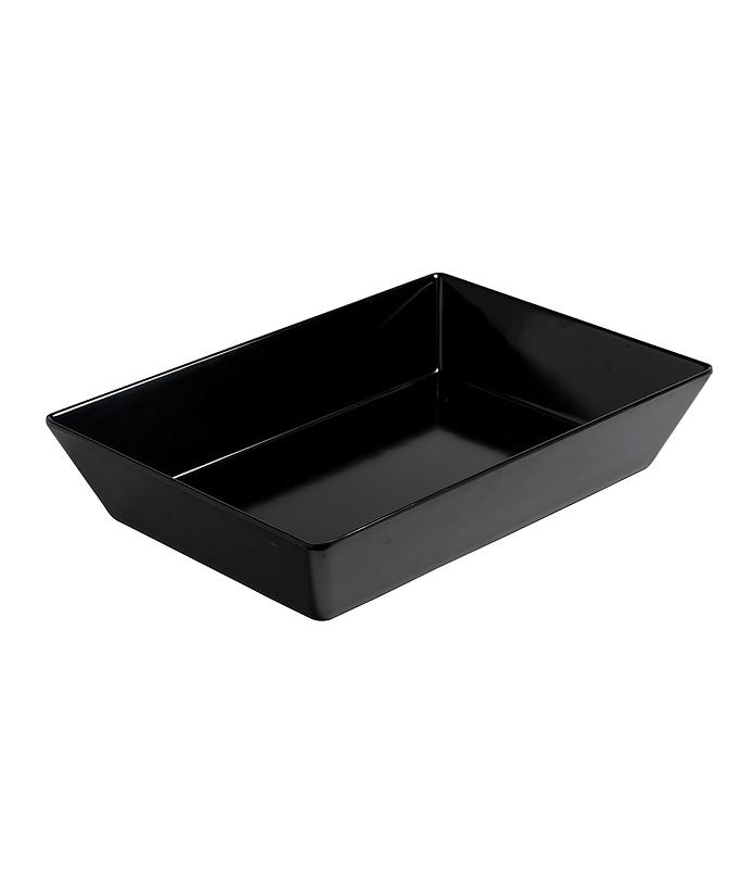 Melamine Rectangular Deep Dish Black 350 x 250mm