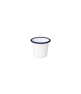 Enamel Sauce Cup Blue Rim 115ml
