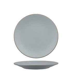 Zuma Plate Round Ribbed Bluestone 265mm