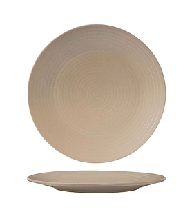 Zuma Plate Round Ribbed Sand 265mm