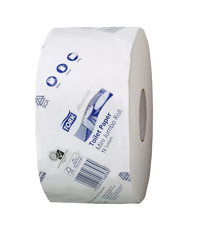 Tork Advanced Mini Jumbo Toilet Paper T2 200 Mtrs 12 Per Ctn