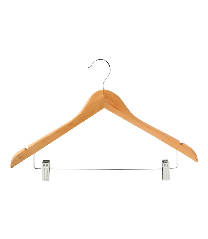 Coat Hanger Standard With Clips Light Wood