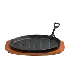 Cast Iron Steak Sizzler & Wooden Board