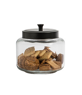Glass Cookie Jar With Push Lid 3.2L