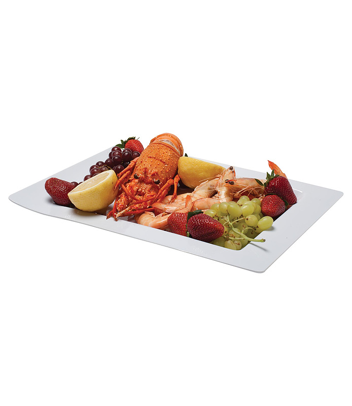 Melamine Wave Platter White 430 x 285 x 34mm