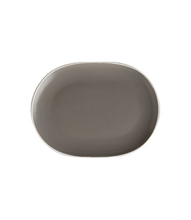 Mist Oval Coupe Plate Grey 200 x 150mm