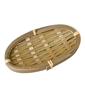Mini Oval Basket Bamboo 100 x 50mm 6 Per Pack