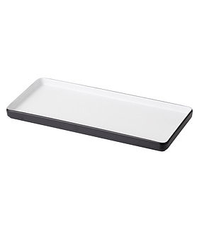 Coucou Melamine Rectangular Plate White and Black 325 x 150mm (9/36)
