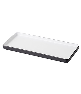 Coucou Melamine Rectangular Plate White and Black 325 x 150mm