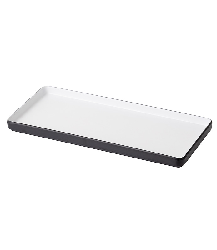 Coucou Melamine Rectangular Plate White and Black 325 x 150mm (9/36)